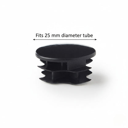 Black Plug-in End for 25mm Dia. Tube Rail