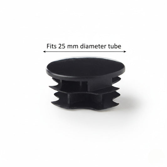 Black Plug-in End for 25mm Dia. Tube Rail
