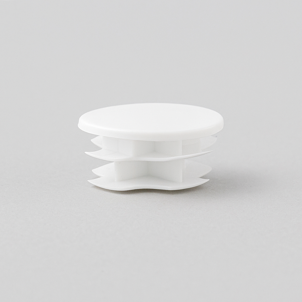 White Plug-in End for 25mm Dia. Tube Rail