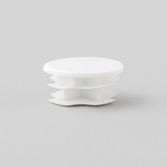 White Plug-in End for 25mm Dia. Tube Rail