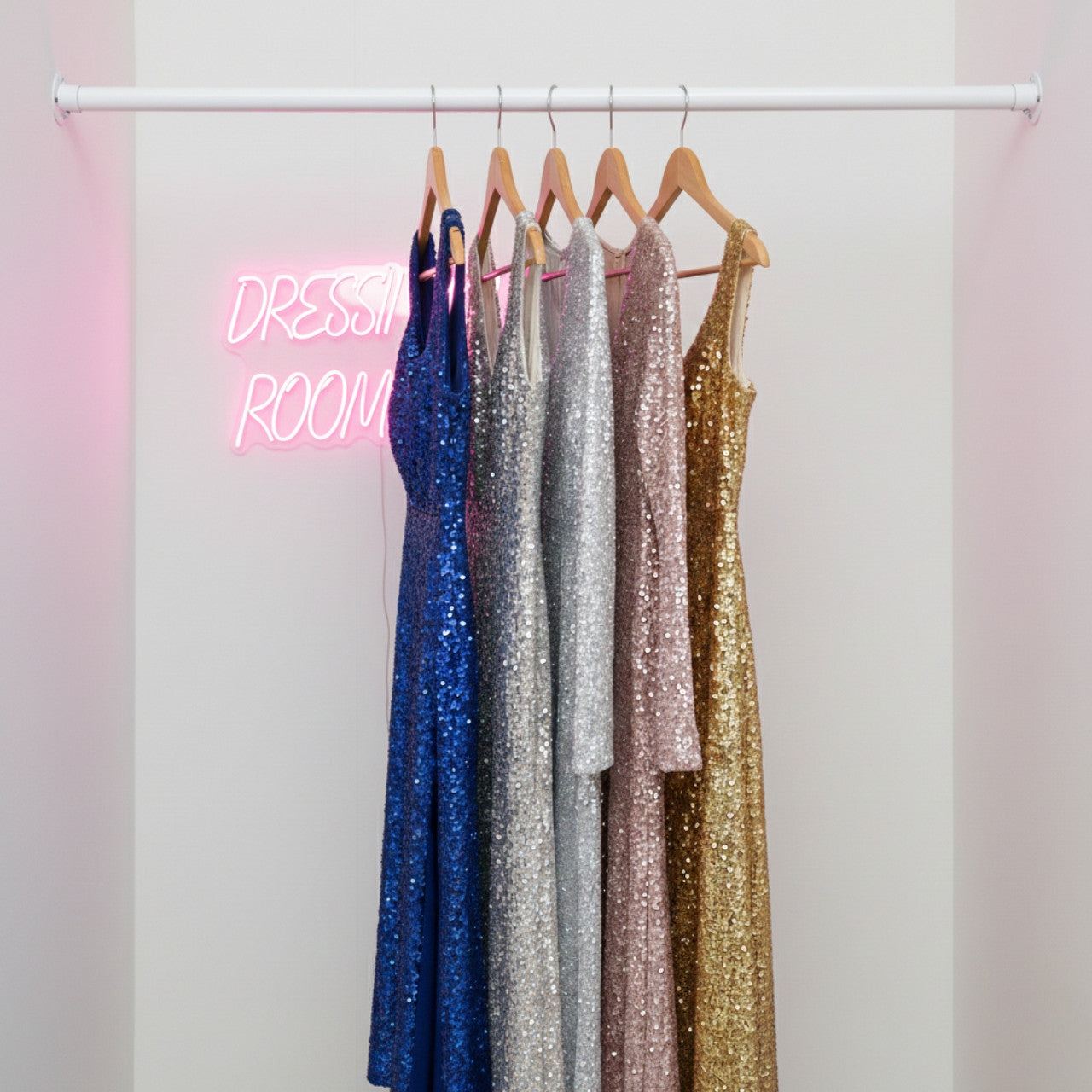 1m Alcove White Tube Hanging Clothes Rail