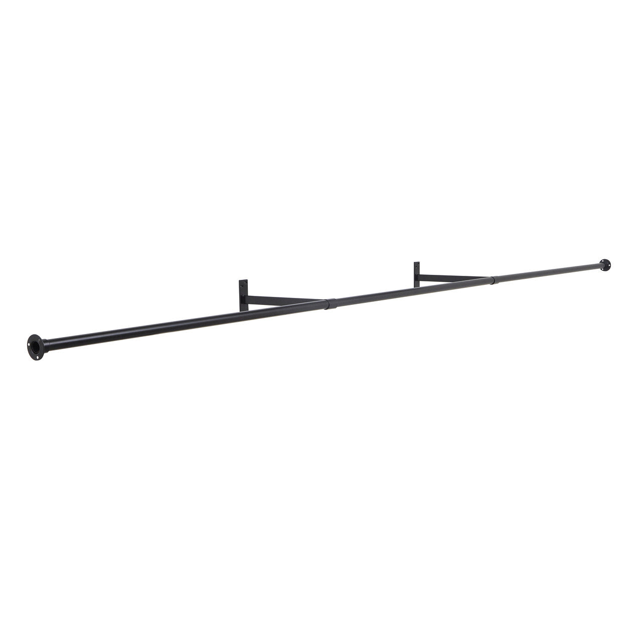 3m Alcove Black Hanging Clothes Rail with 2 Wall-fix Arms