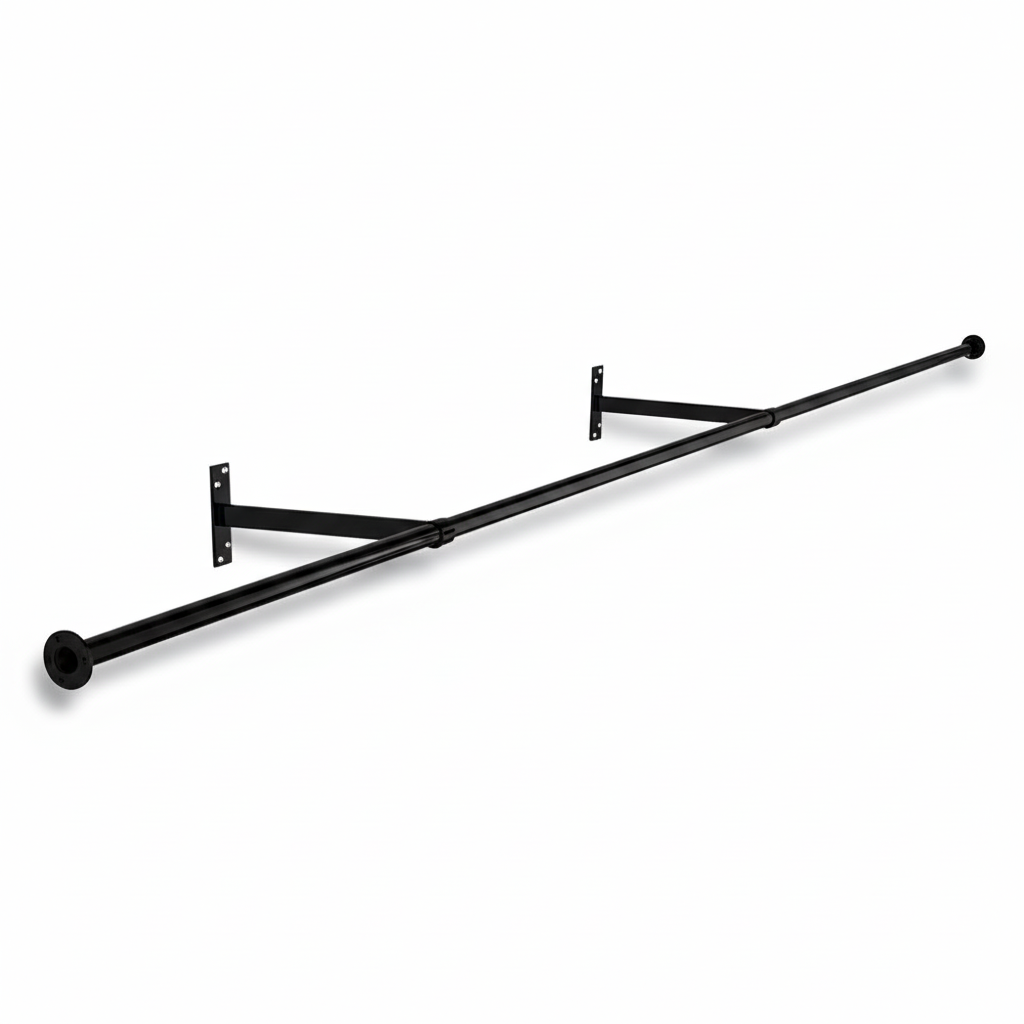 3m Alcove Black Hanging Clothes Rail with 2 Wall-fix Arms