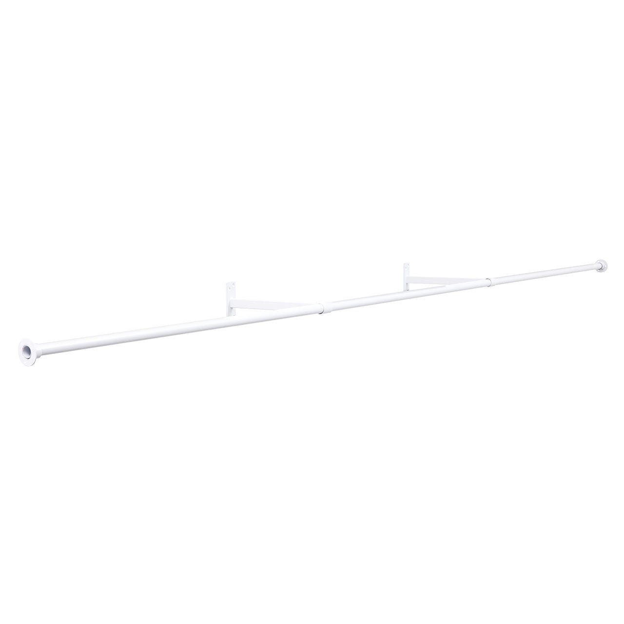 3m Alcove White Hanging Clothes Rail with 2 Wall-fix Arms