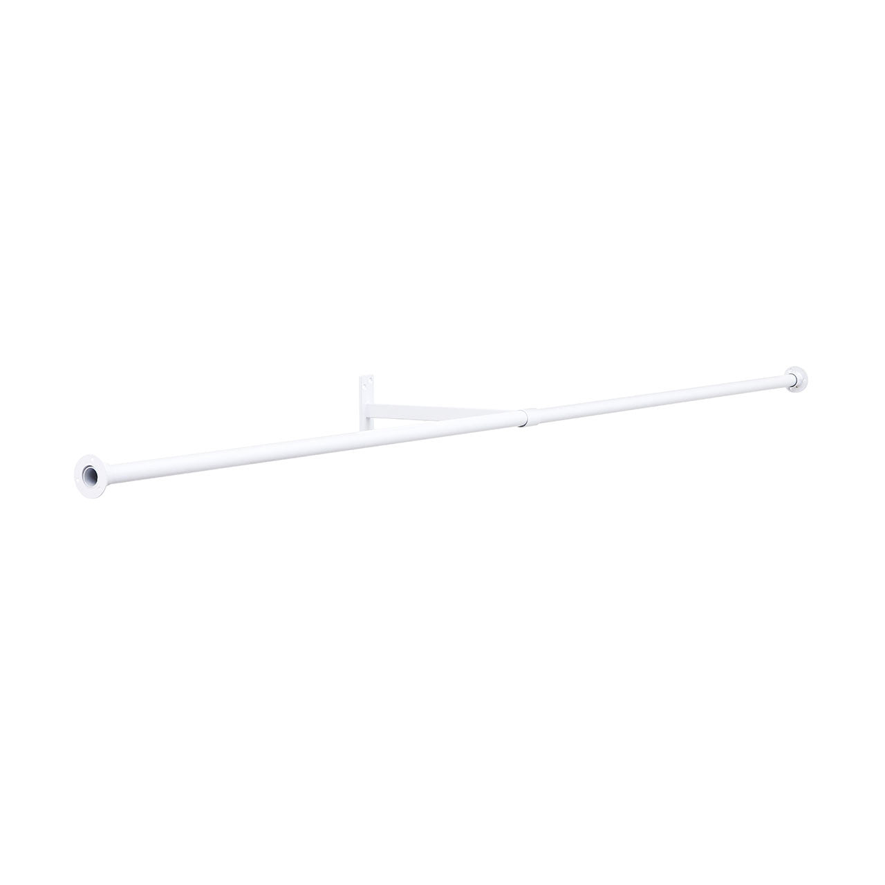 2m Alcove White Hanging Clothes Rail with 1 Support Arm