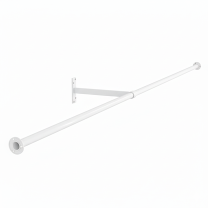 2m Alcove White Hanging Clothes Rail with 1 Support Arm