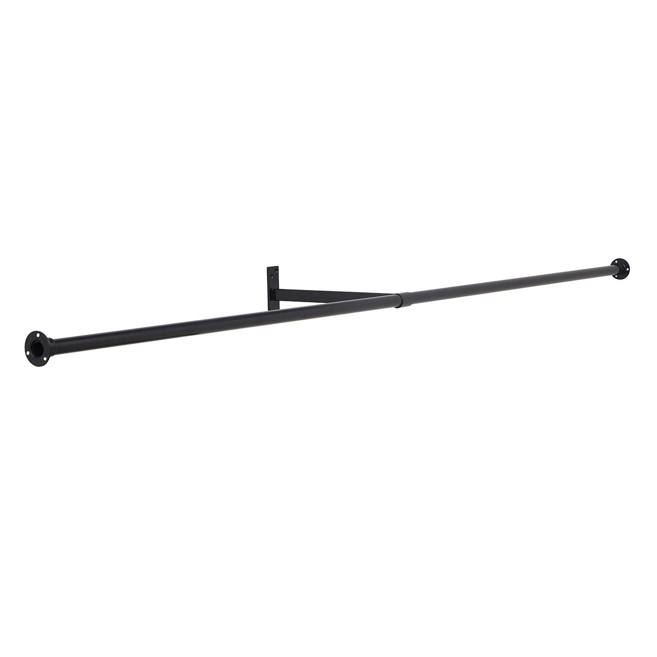 2m Alcove Black Hanging Clothes Rail with 1 Support Arm