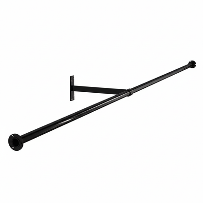 2m Alcove Black Hanging Clothes Rail with 1 Support Arm