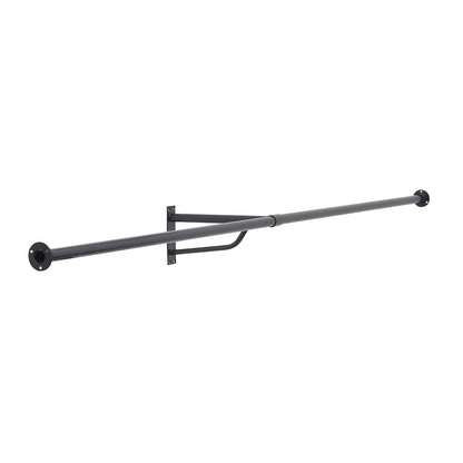 2m Heavy Duty Alcove Black Hanging Clothes Rail with 1 Support Arms