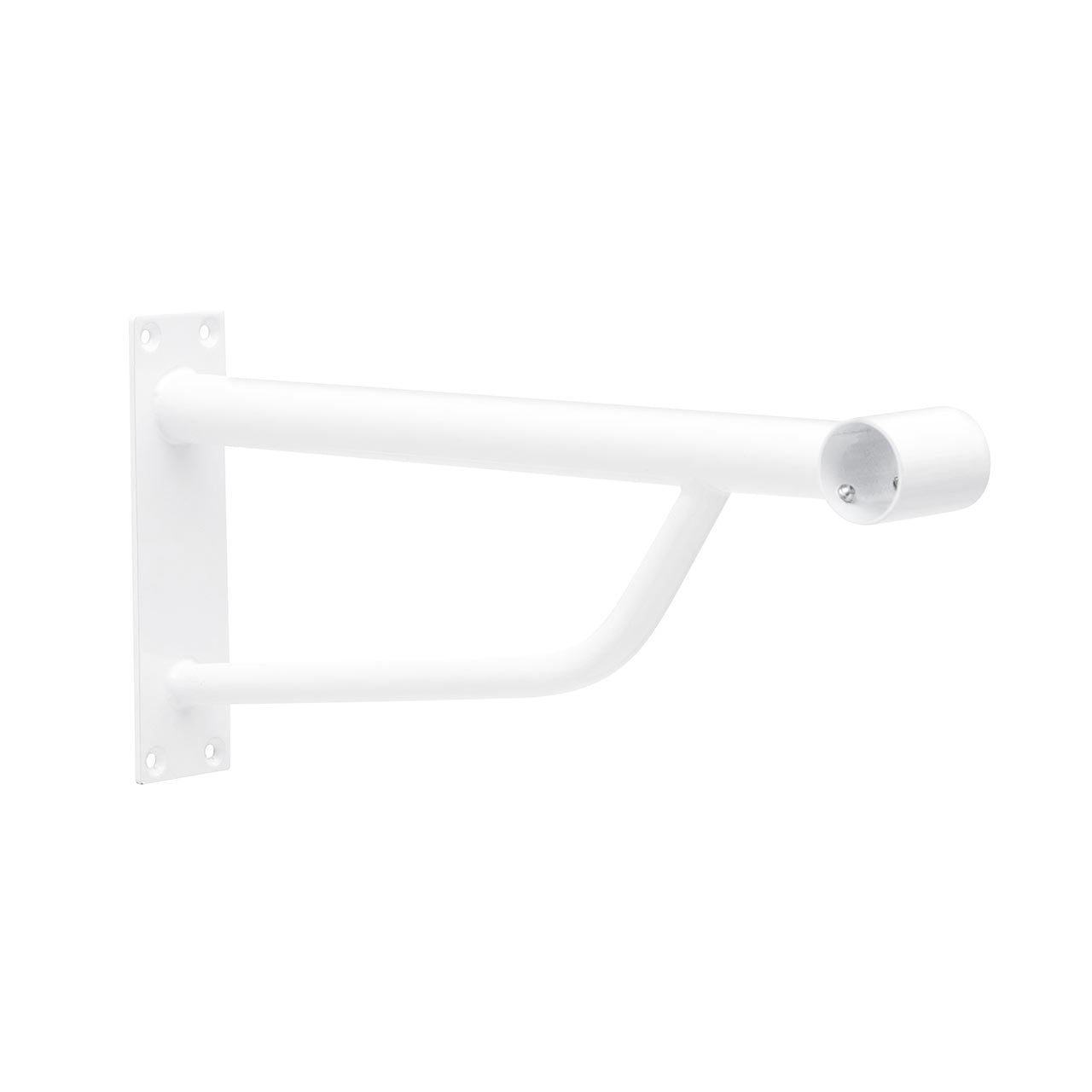 2m Heavy Duty Alcove White Hanging Clothes Rail with 1 Support Arms
