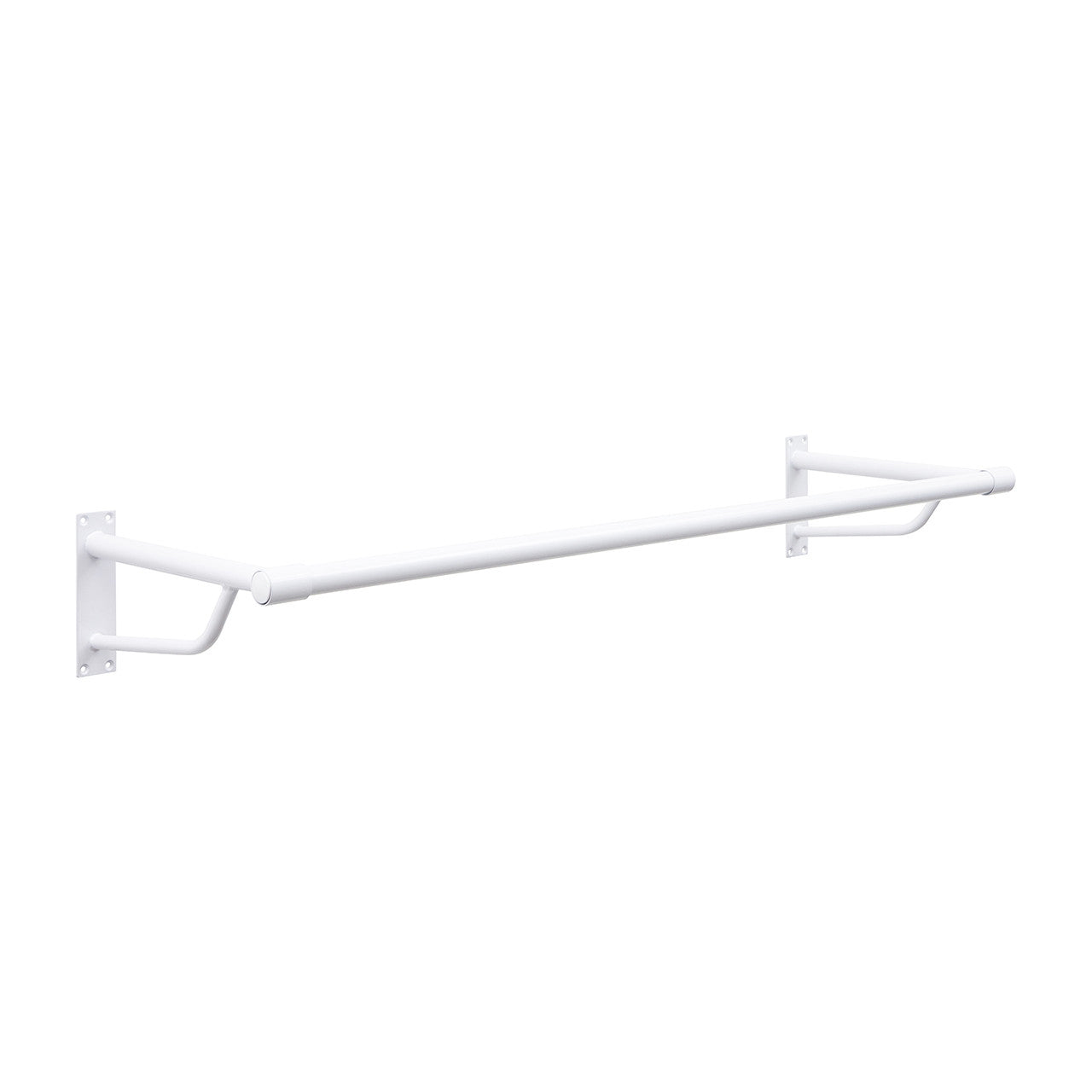 1m Heavy Duty White Wall-Mounted Hanging Clothes Rail with 2 Support Arms