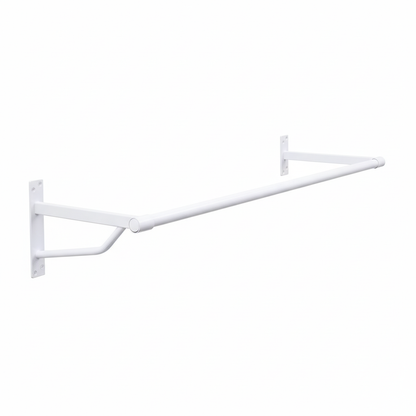 1m Heavy Duty White Wall-Mounted Hanging Clothes Rail with 2 Support Arms