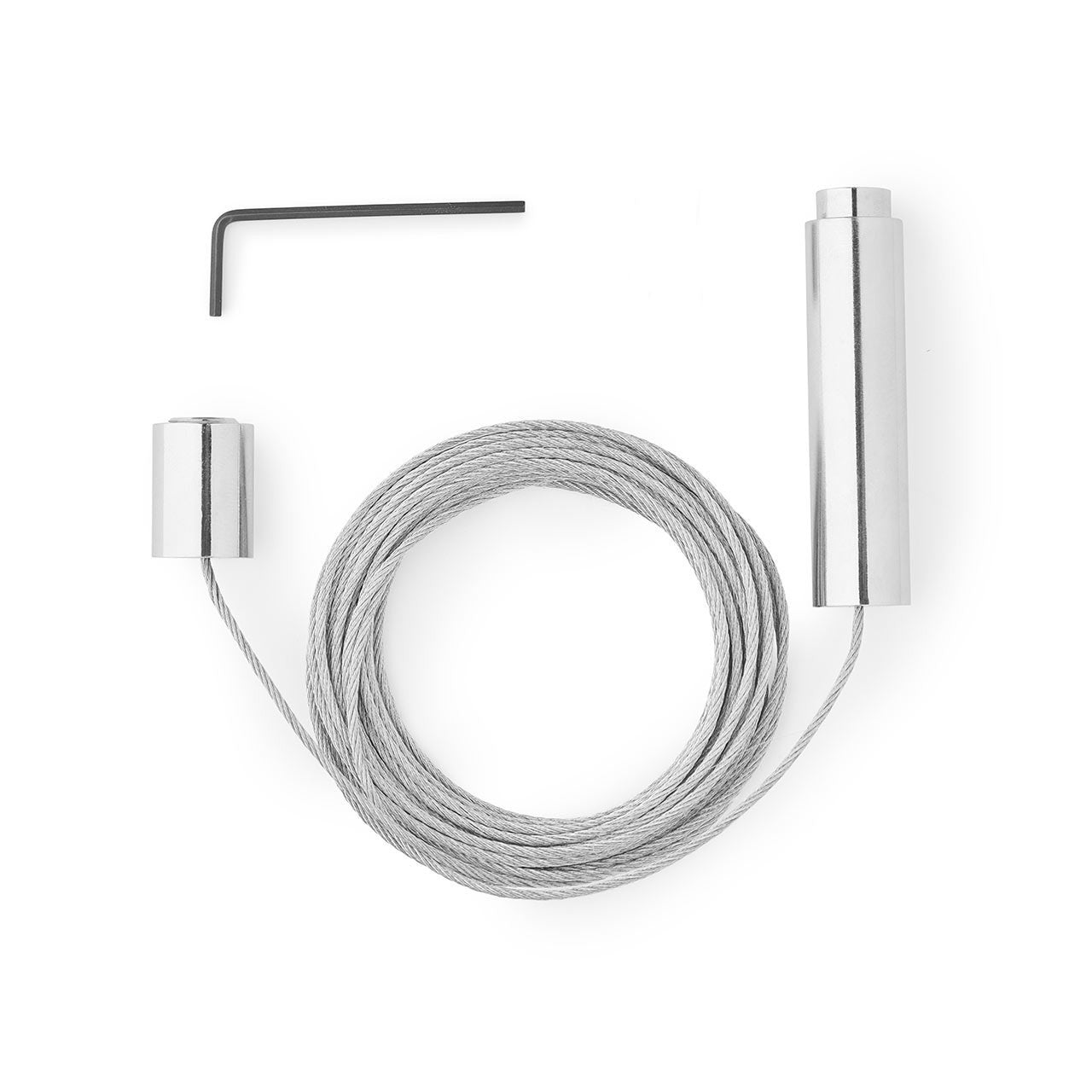 Chrome Ceiling-to-Floor Cable Kit - Cable and Brackets