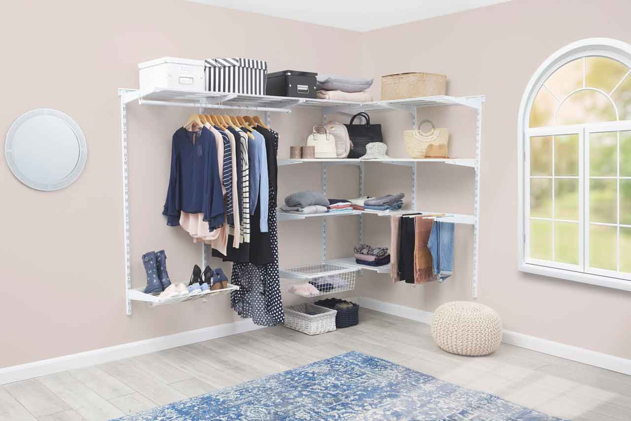 600mm White Clothes Rail for Flexx Wooden Shelves