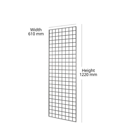 Black 4ft Grid Mesh Panel