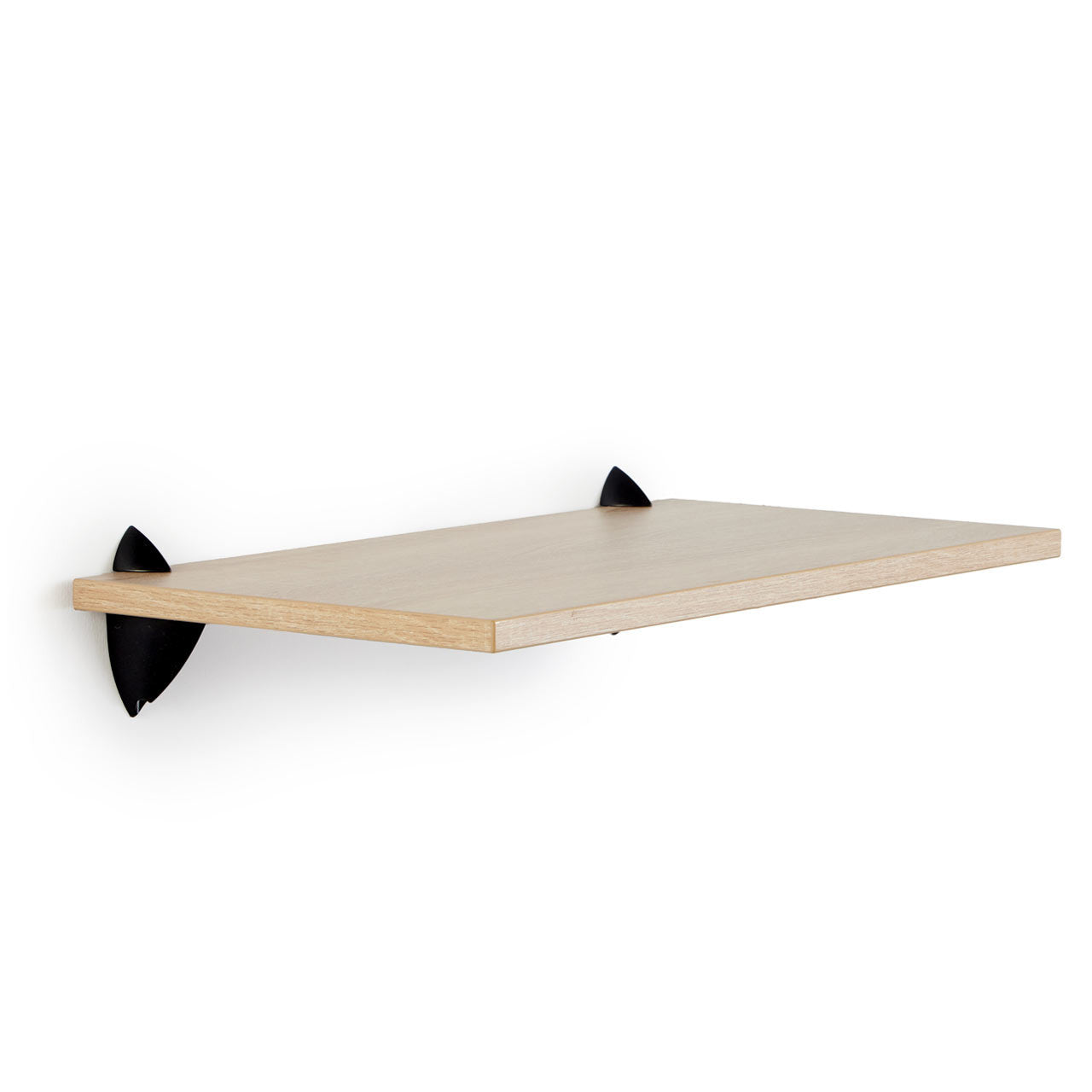 Oak Wall Shelf With Black Clips