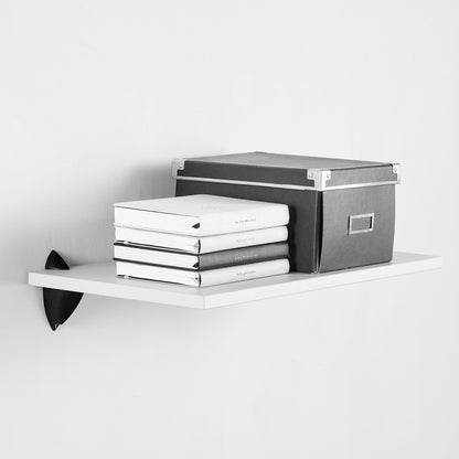 White Wall Shelf With Black Clips