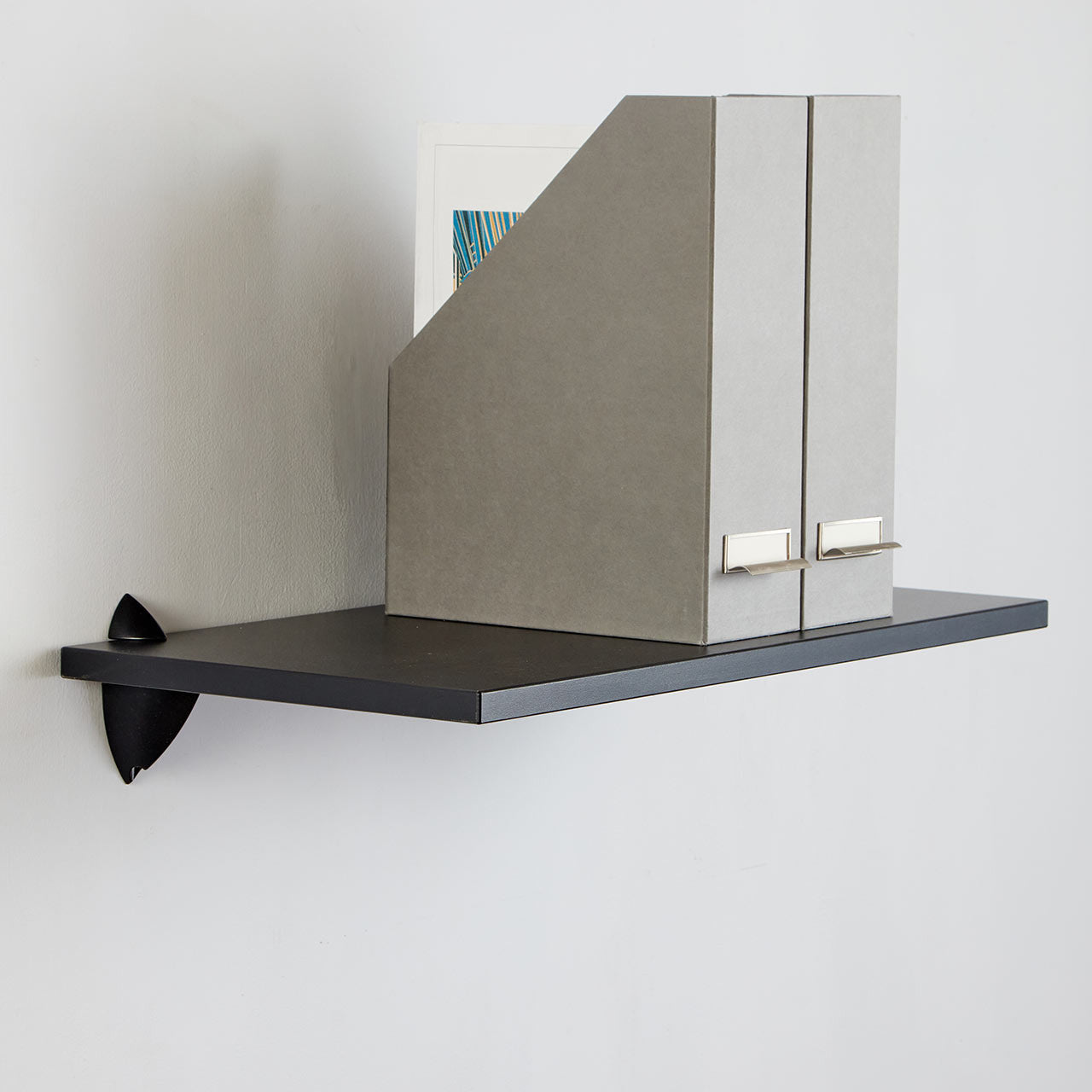 Black Wall Shelf With Black Clips