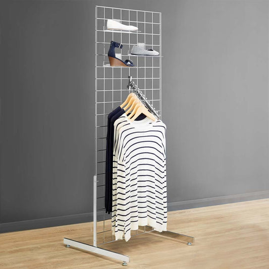 Chrome T-Legs For Grid Mesh Panels - Pair