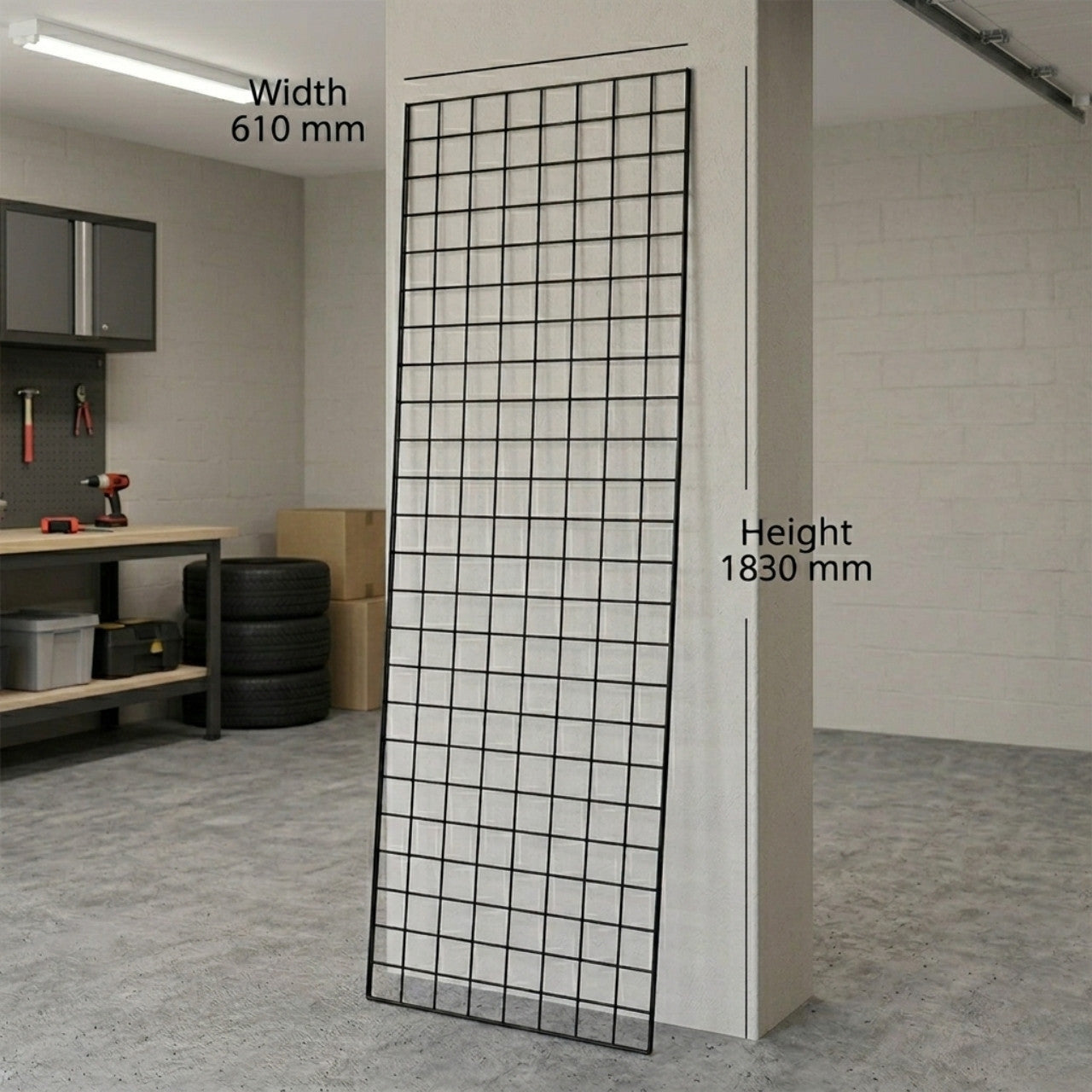 Black 6ft Grid Mesh Panel