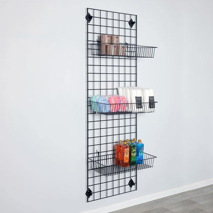 Black Hanging Wire Basket - H100 x W610 x D305mm