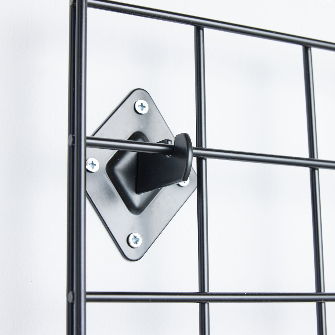 Black 6ft Wall-Mounted Grid Mesh Display