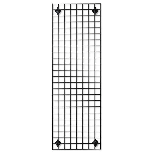 Black 6ft Wall-Mounted Grid Mesh Display