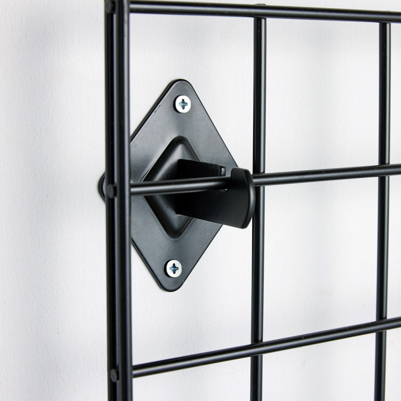 Black 6ft Wall-Mounted Grid Mesh Display