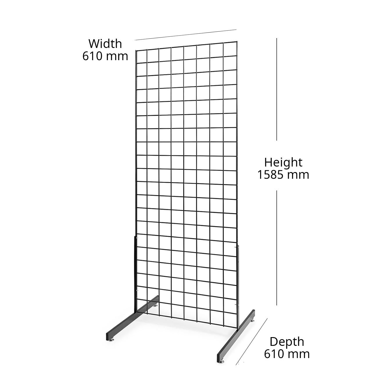 Black 5ft Grid Mesh Two Way Stand