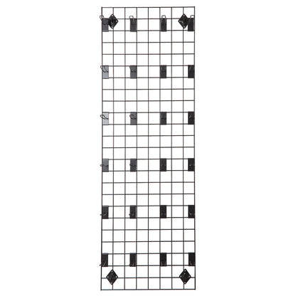 Black 6ft Wall-Mounted Grid Mesh Display with 24 x Euro Hooks
