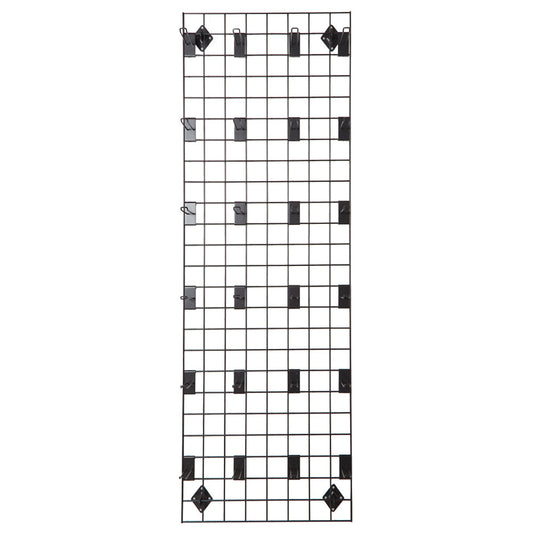 Black 6ft Wall-Mounted Grid Mesh Display with 24 x Euro Hooks