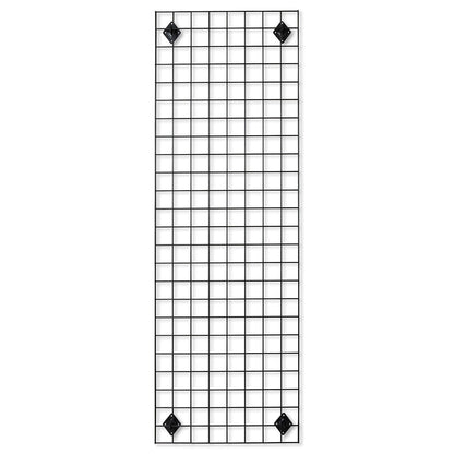 Black 6ft Wall-Mounted Grid Mesh Display with 24 x Euro Hooks
