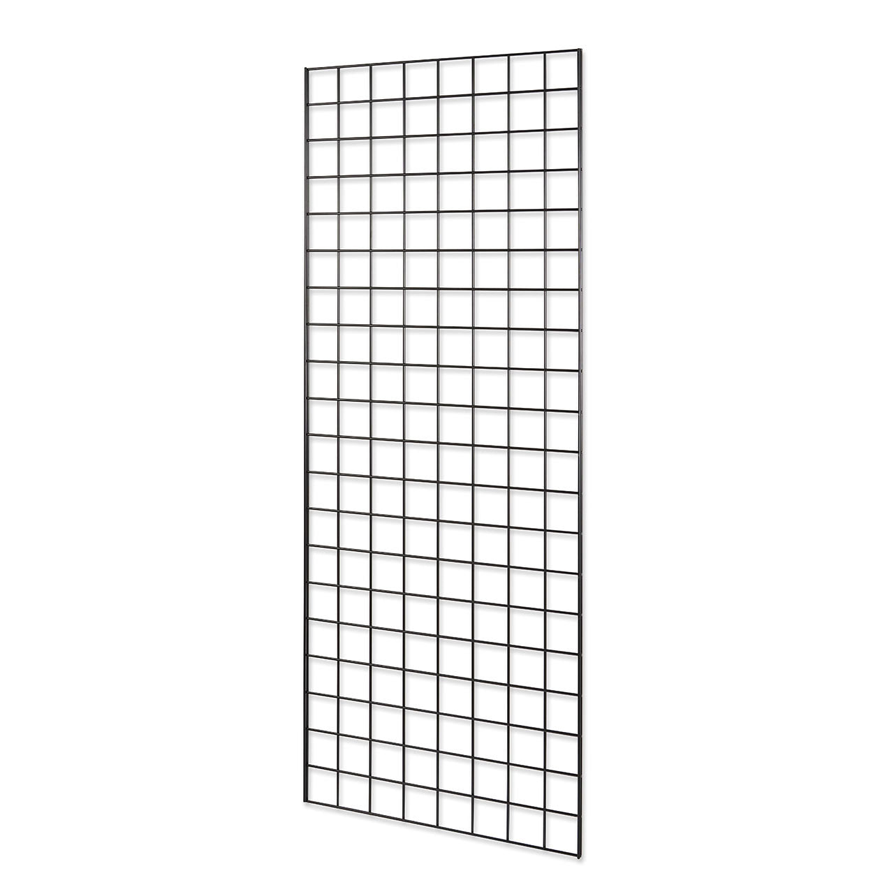 Black 4ft Wall-Mounted Grid Mesh Display with 3 x Wire Baskets