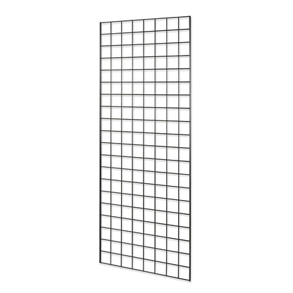Black 4ft Wall-Mounted Grid Mesh Display with 3 x Wire Baskets