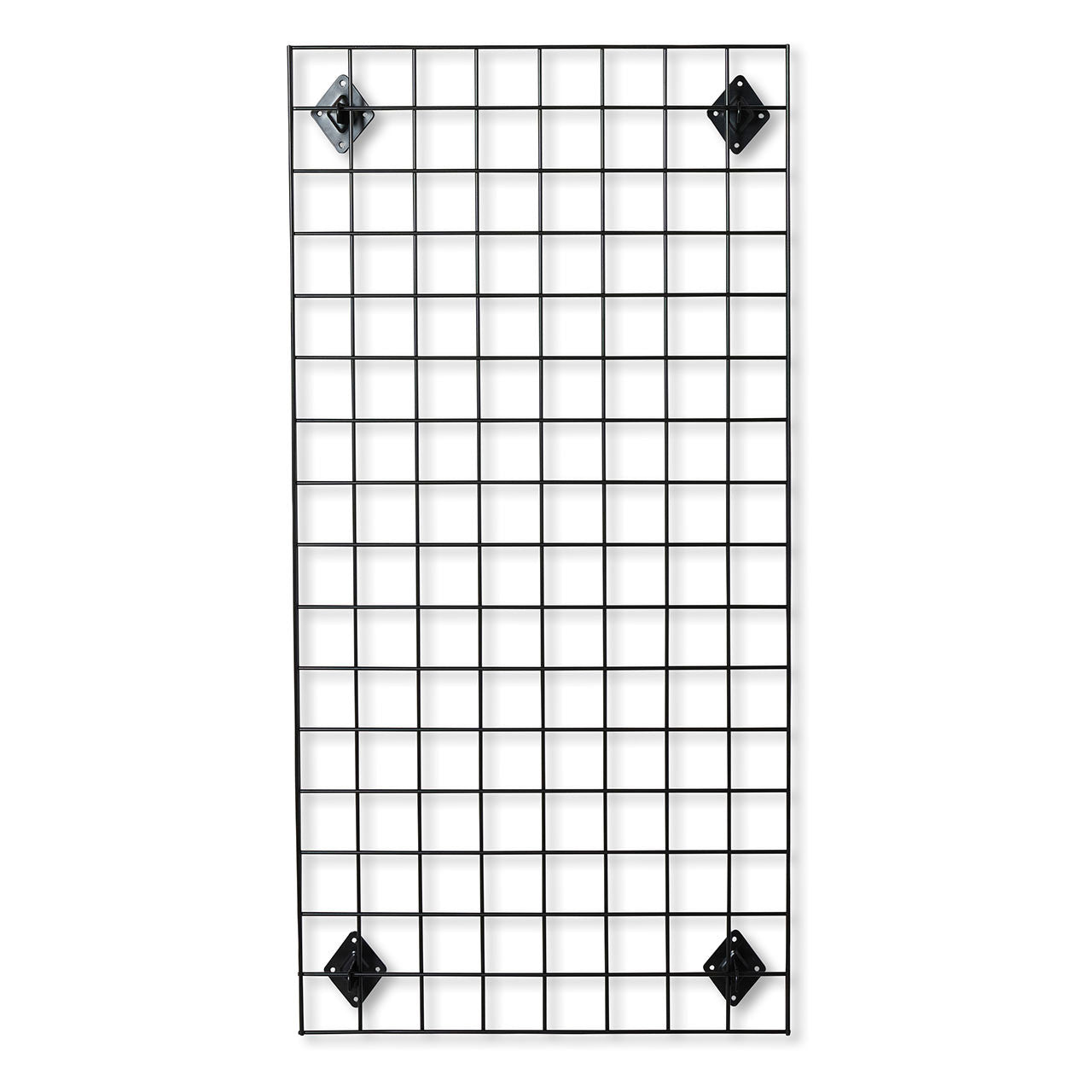 Black 4ft Wall-Mounted Grid Mesh Display with 3 x Wire Baskets