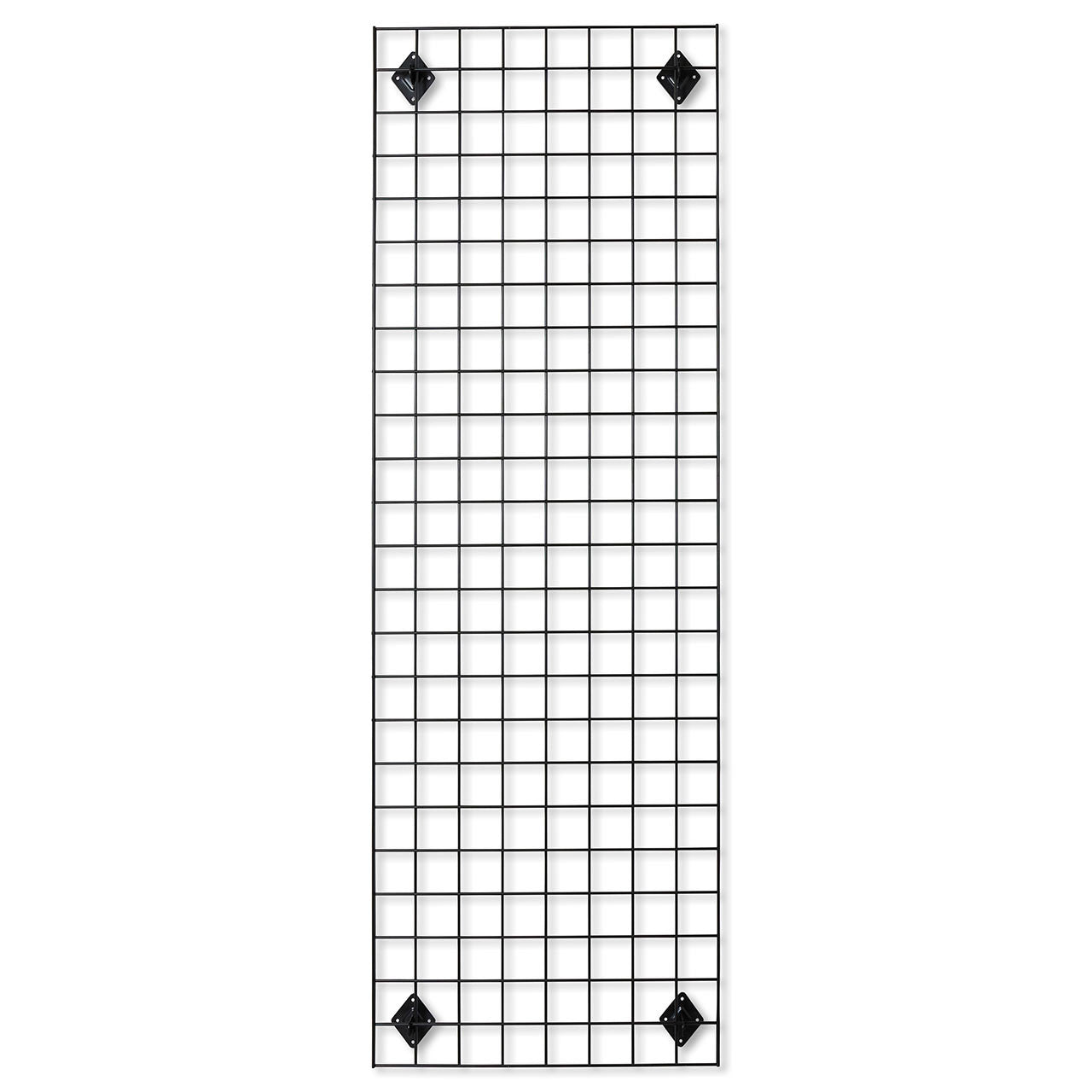 Black 6ft Wall-Mounted Grid Mesh Display with 4 x Wire Baskets