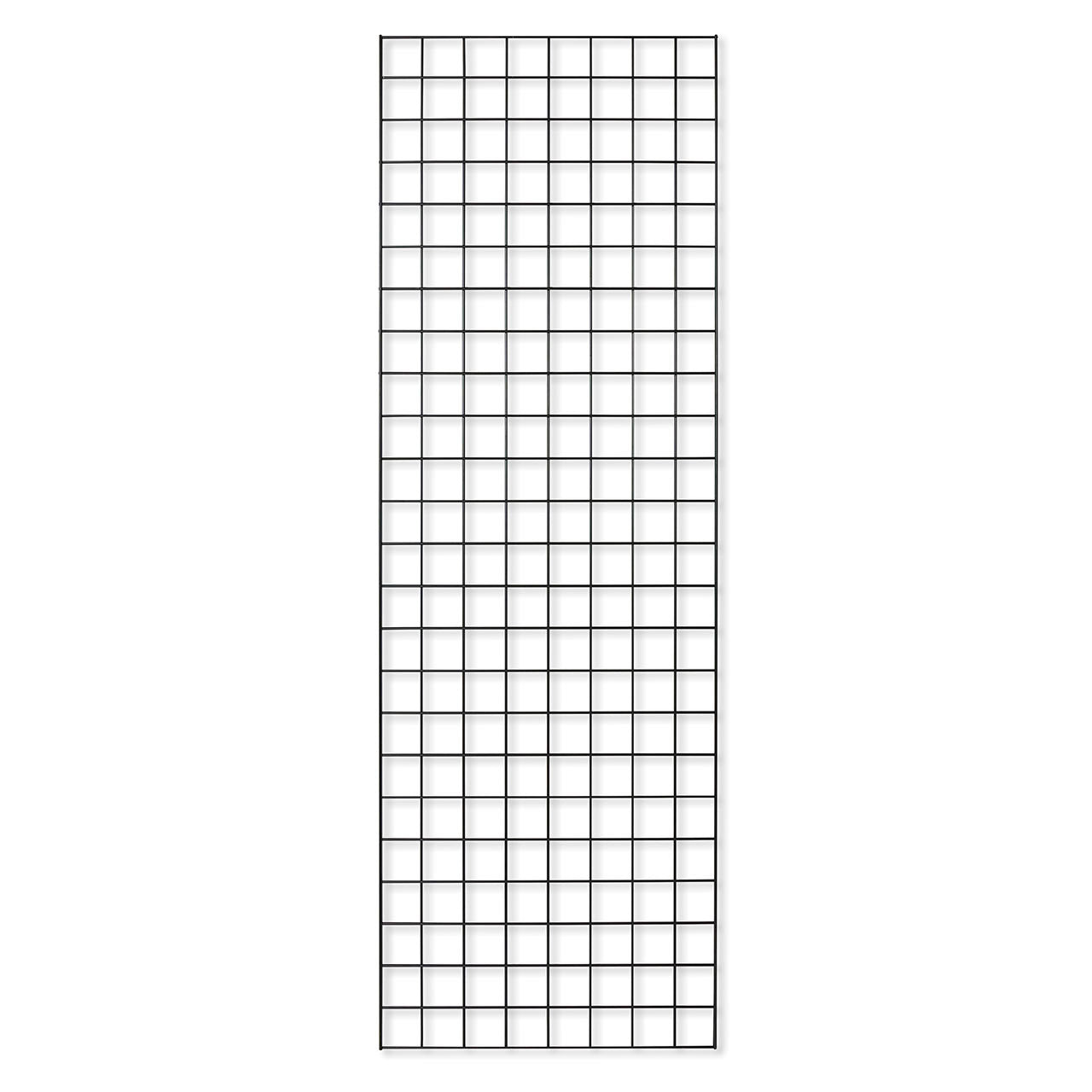 Black 6ft Double-Sided Grid Mesh Display With 2 x Wire Baskets, 40 x Single Arms
