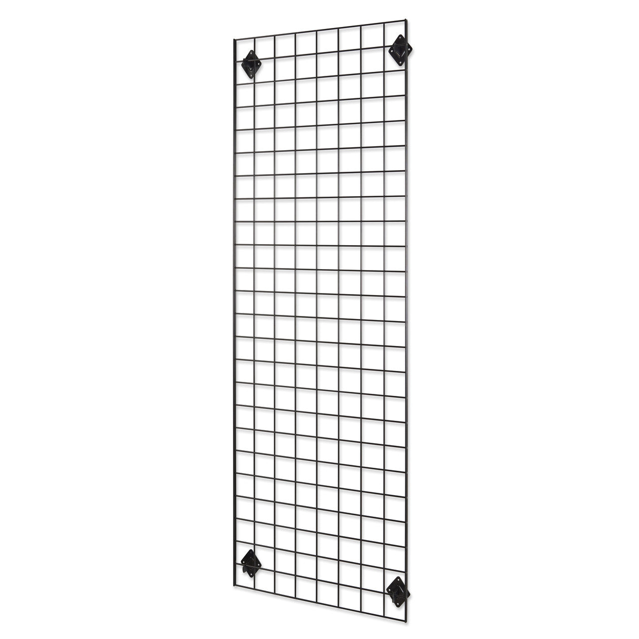 Black 6ft Wall-Mounted Grid Mesh Display with 20 S-Hooks