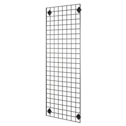 Black 6ft Wall-Mounted Grid Mesh Display with 20 S-Hooks