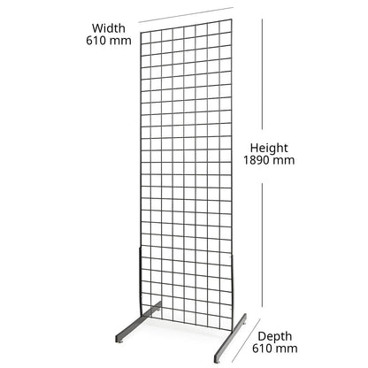 3 x Black 6ft Grid Mesh Two Way Stand