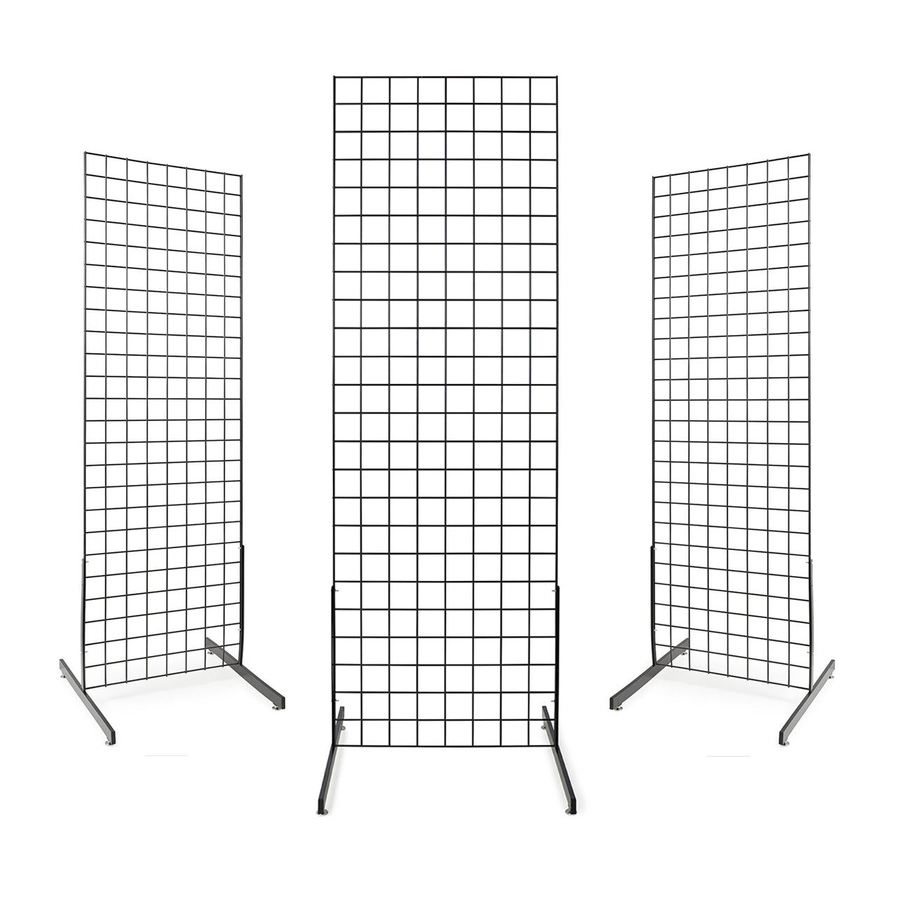 3 x Black 6ft Grid Mesh Two Way Stand
