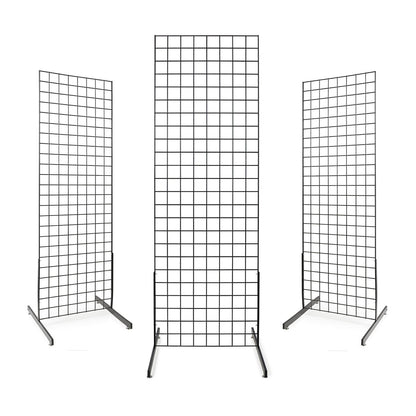 3 x Black 6ft Grid Mesh Two Way Stand