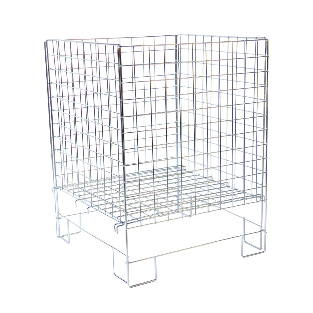 Zinc Square Collapsible Dump Bin With Adjustable Base - 19 x 19 inch