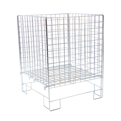 Zinc Square Collapsible Dump Bin With Adjustable Base - 19 x 19 inch