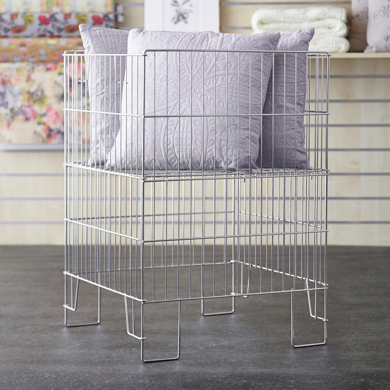 Zinc Square Collapsible Dump Bin With Adjustable Base - 19 x 19 inch