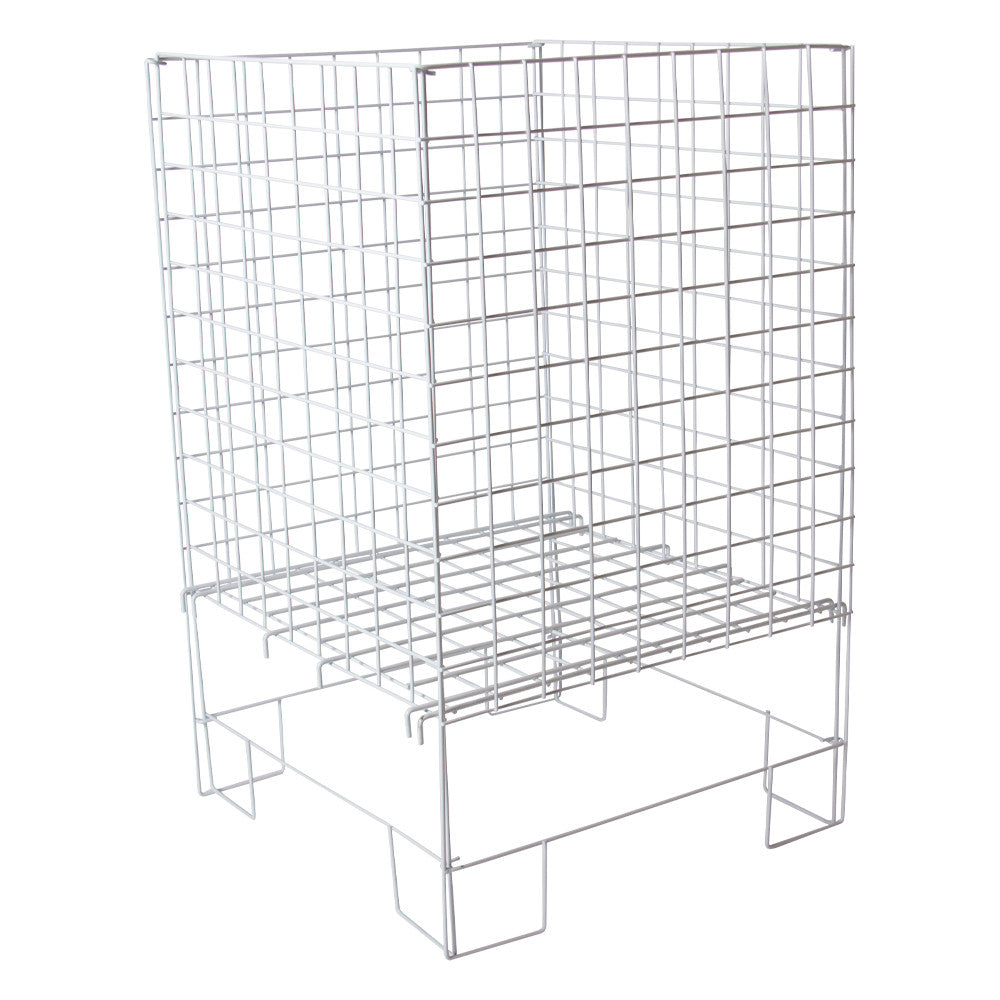 White Square Collapsible Dump Bin With Adjustable Base - 19 x 19 Inch