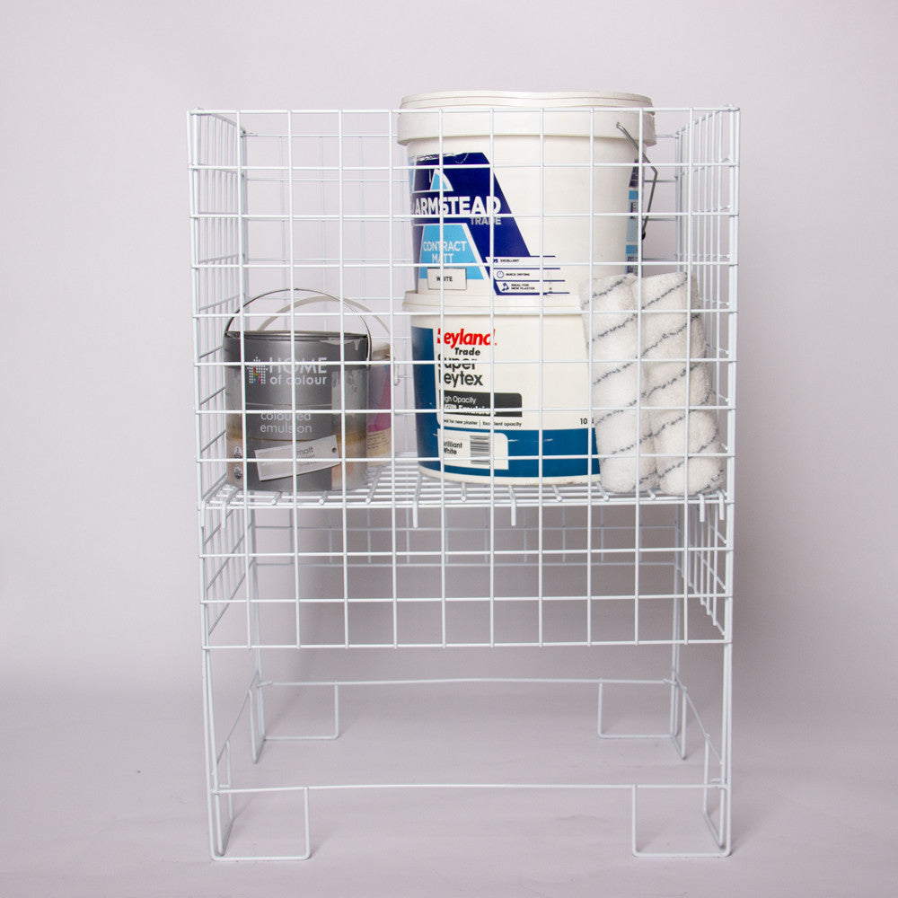 White Rectangle Collapsible Dump Bin With Adjustable Base