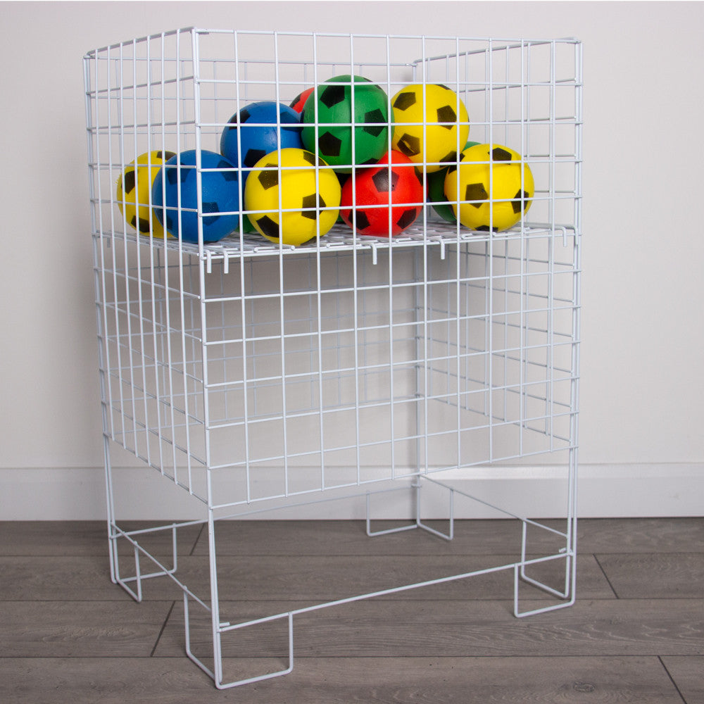 White Rectangle Collapsible Dump Bin With Adjustable Base