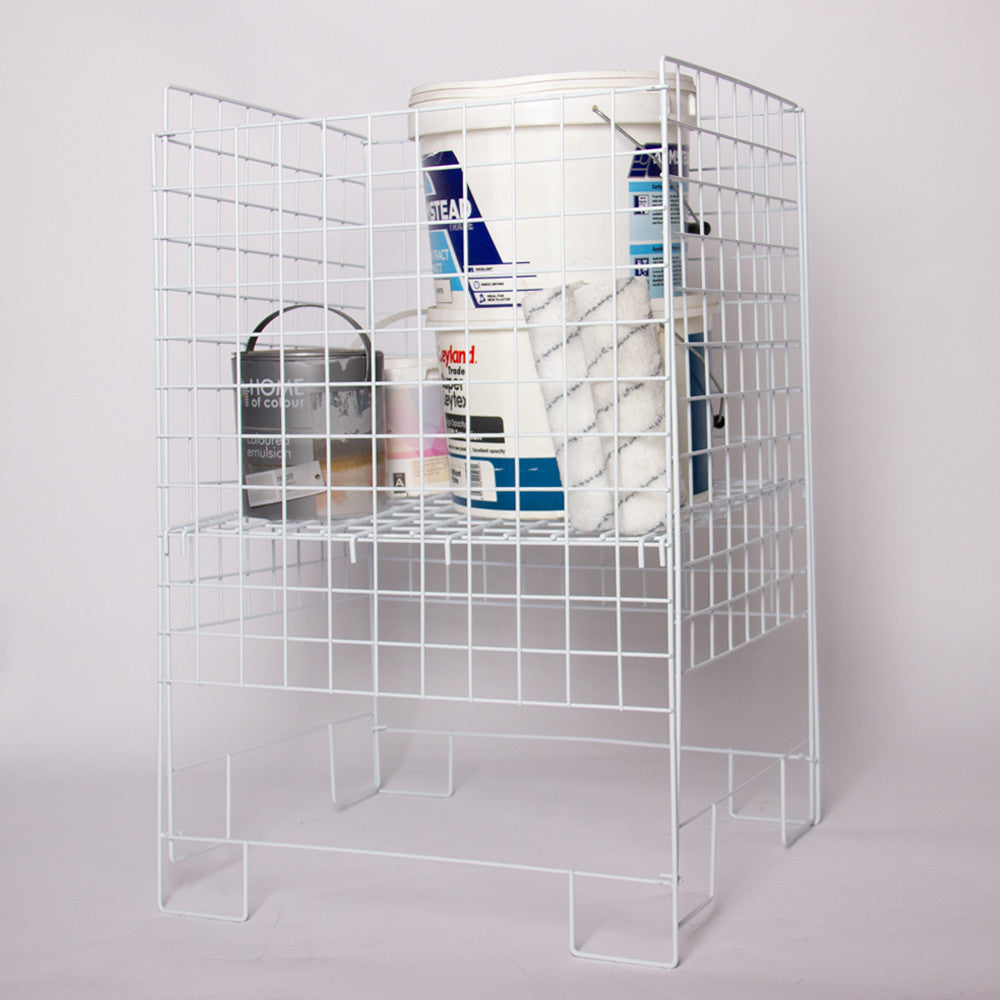 White Rectangle Collapsible Dump Bin With Adjustable Base