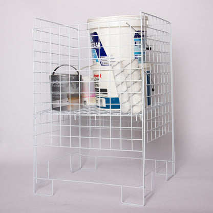 White Rectangle Collapsible Dump Bin With Adjustable Base